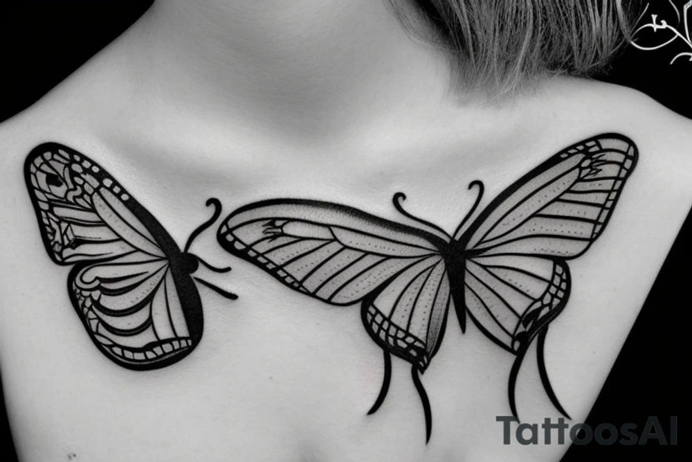 Small Tattoo of butterfly on the neck tattoo idea