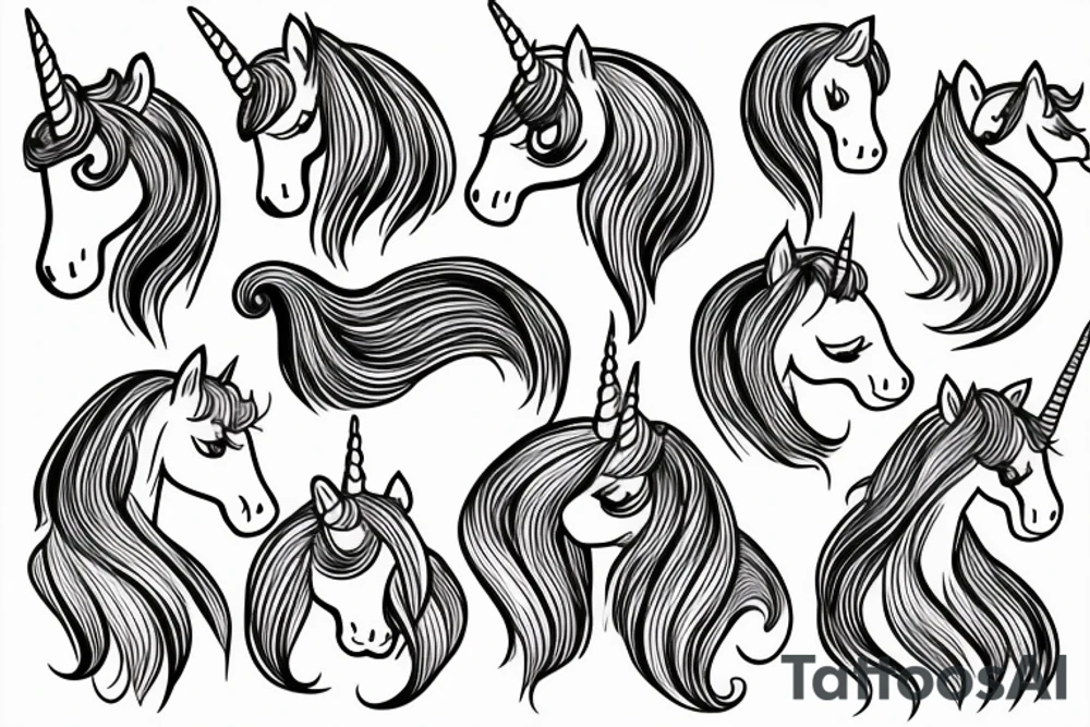 simple line of sophisticated unicorn tattoo idea