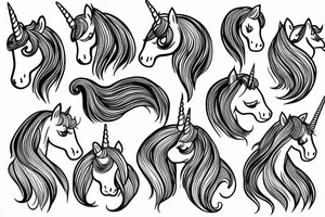 simple line of sophisticated unicorn tattoo idea
