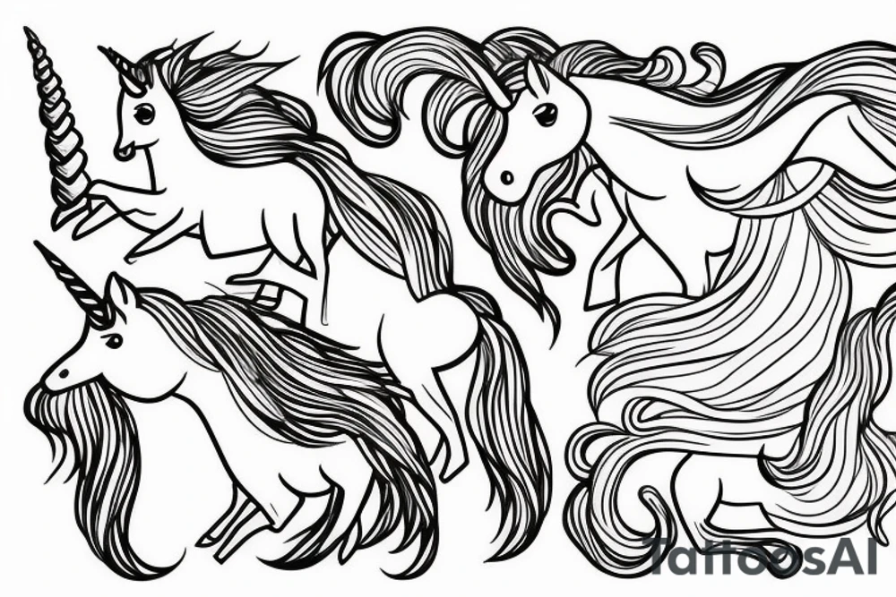 simple line of sophisticated unicorn tattoo idea