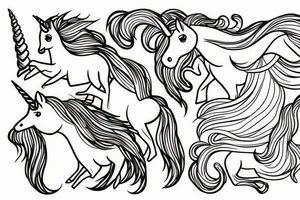 simple line of sophisticated unicorn tattoo idea