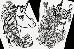 outline of unicorn tattoo idea