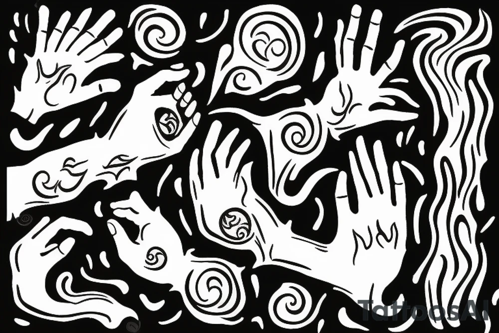 Hand holding flame tattoo idea