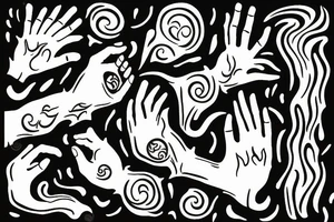 Hand holding flame tattoo idea