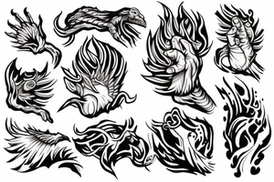 Hand holding flame Prometheus tattoo idea