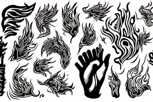 Hand holding flame Prometheus tattoo idea