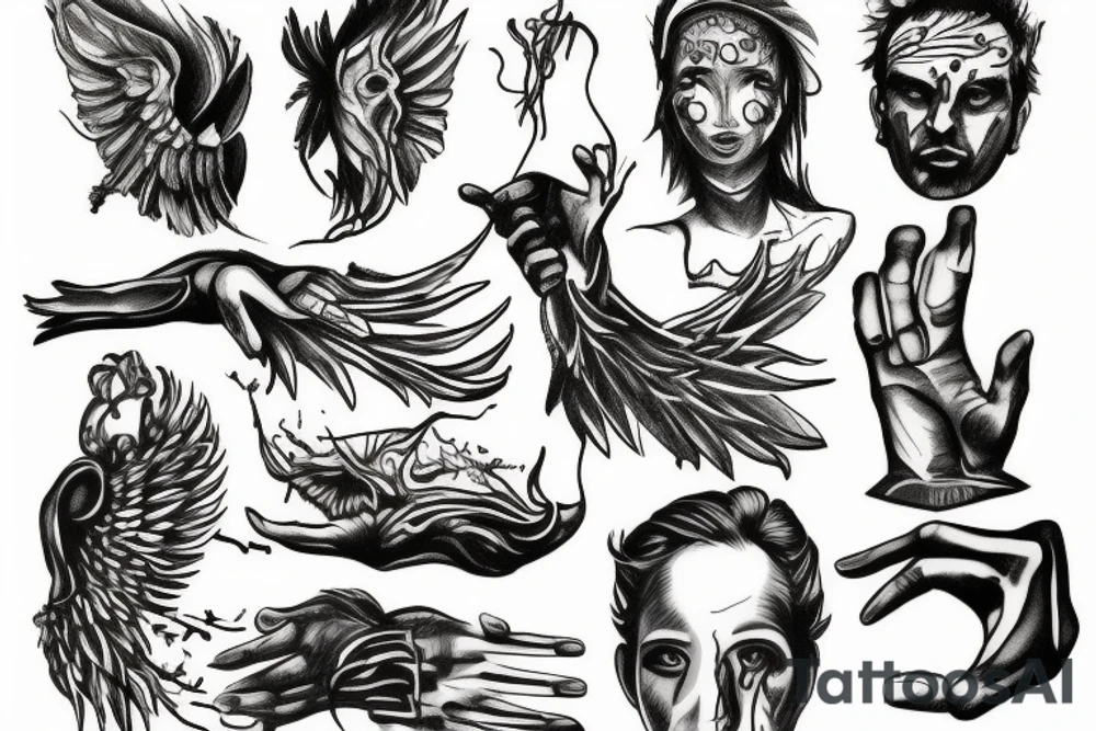 Hand holding fire Prometheus tattoo idea