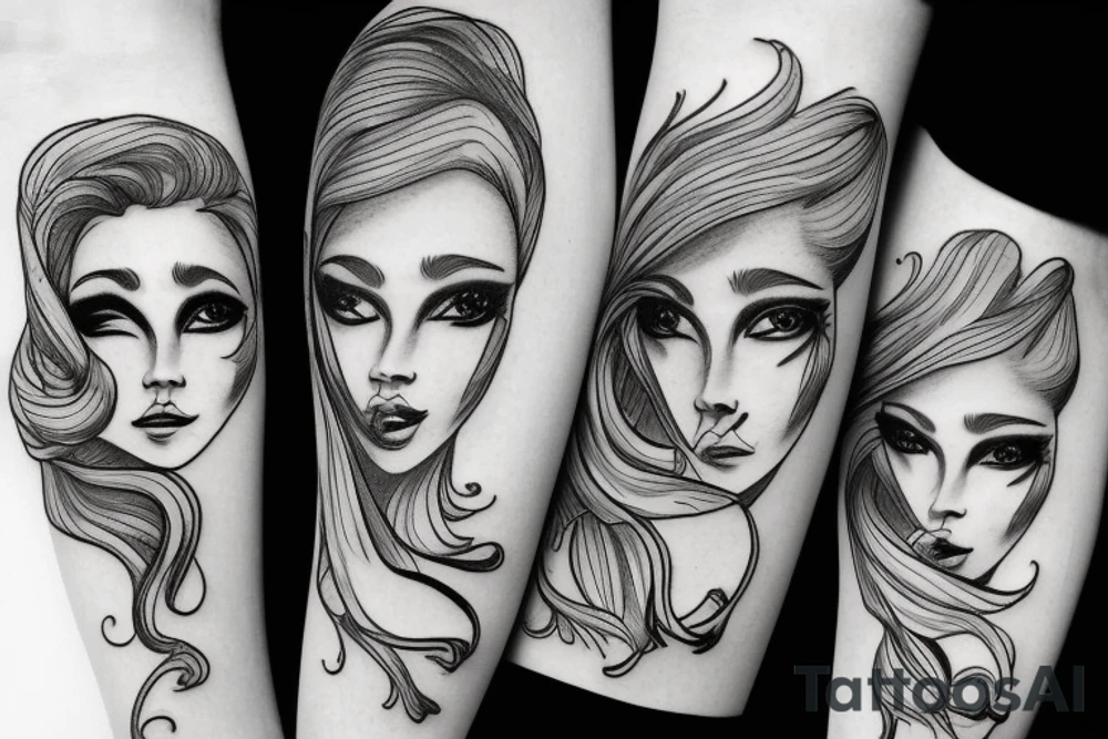 Drama masks girl version tattoo idea