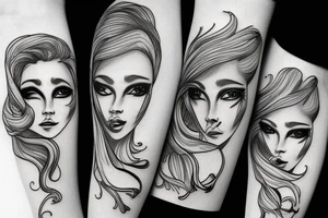 Drama masks girl version tattoo idea