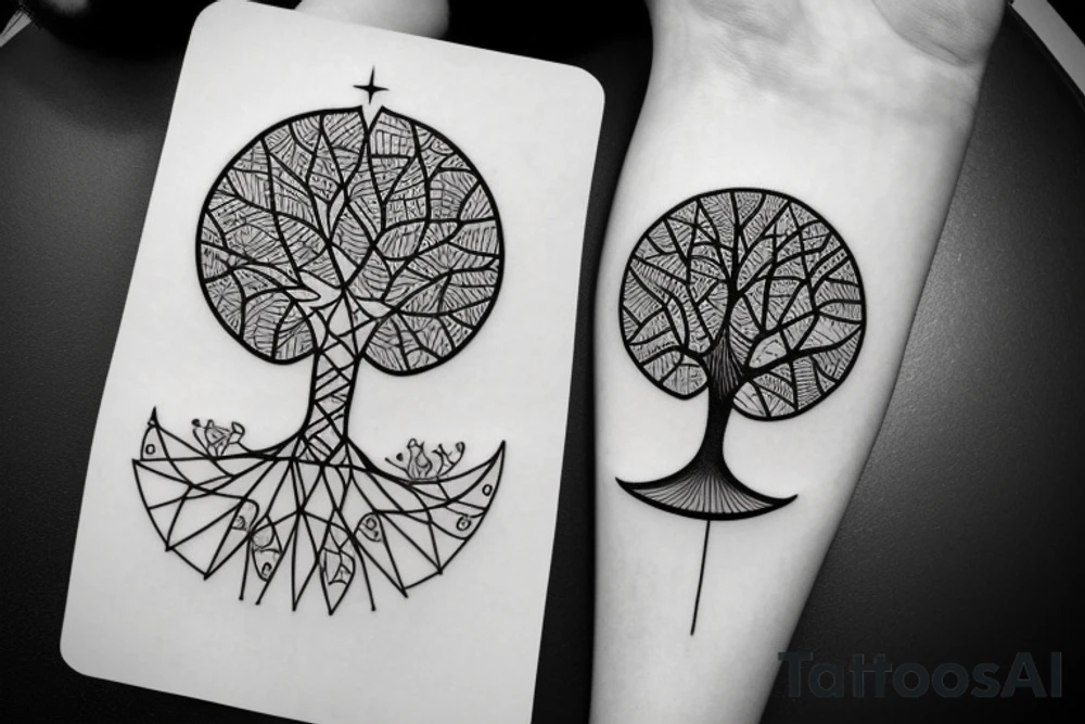 geometric Tree tattoo idea