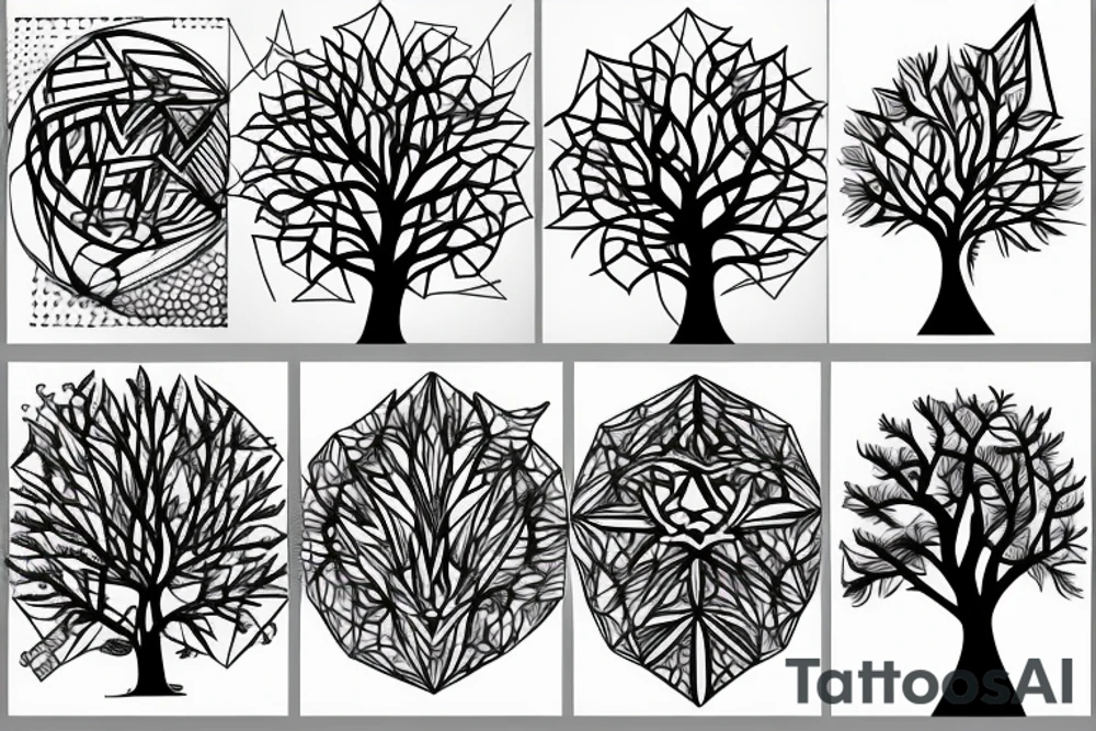 geometric Tree tattoo idea