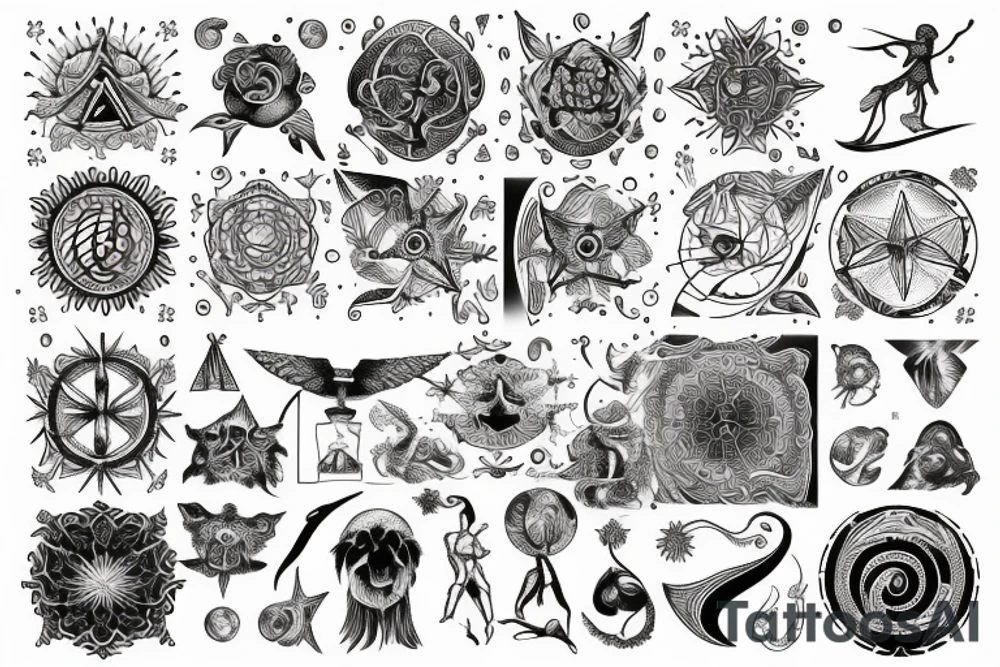 Astrology and magic tattoo idea