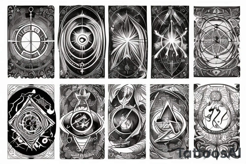 Astrology and magic tattoo idea