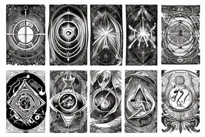 Astrology and magic tattoo idea