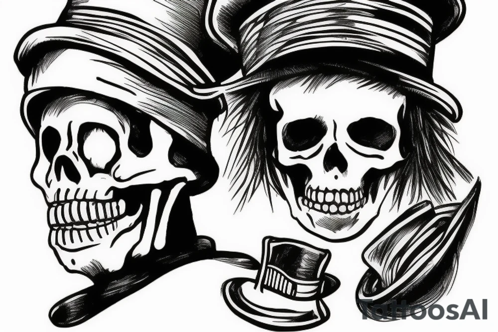 Skeleton with Captains hat on and cigar tattoo idea