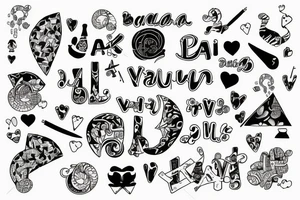 Barcelona panot with letter VVLV tattoo idea