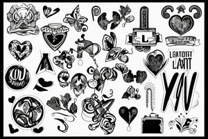 Barcelona panot with letter VVLV tattoo idea