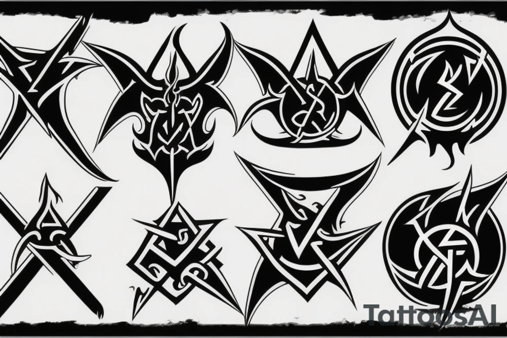Satanic symbols tattoo idea