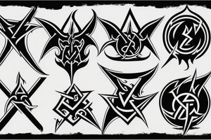 Satanic symbols tattoo idea