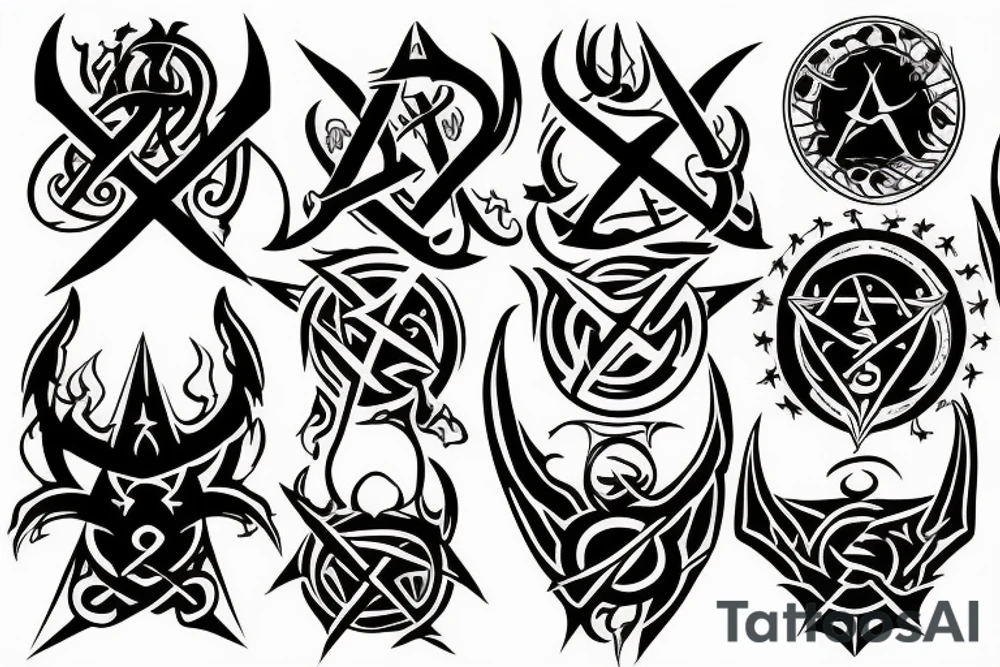 Satanic symbols tattoo idea