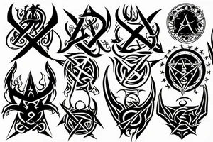 Satanic symbols tattoo idea