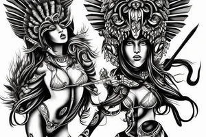 a female warrior tattoo idea