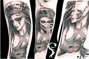a female warrior tattoo idea