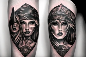 a female warrior tattoo idea