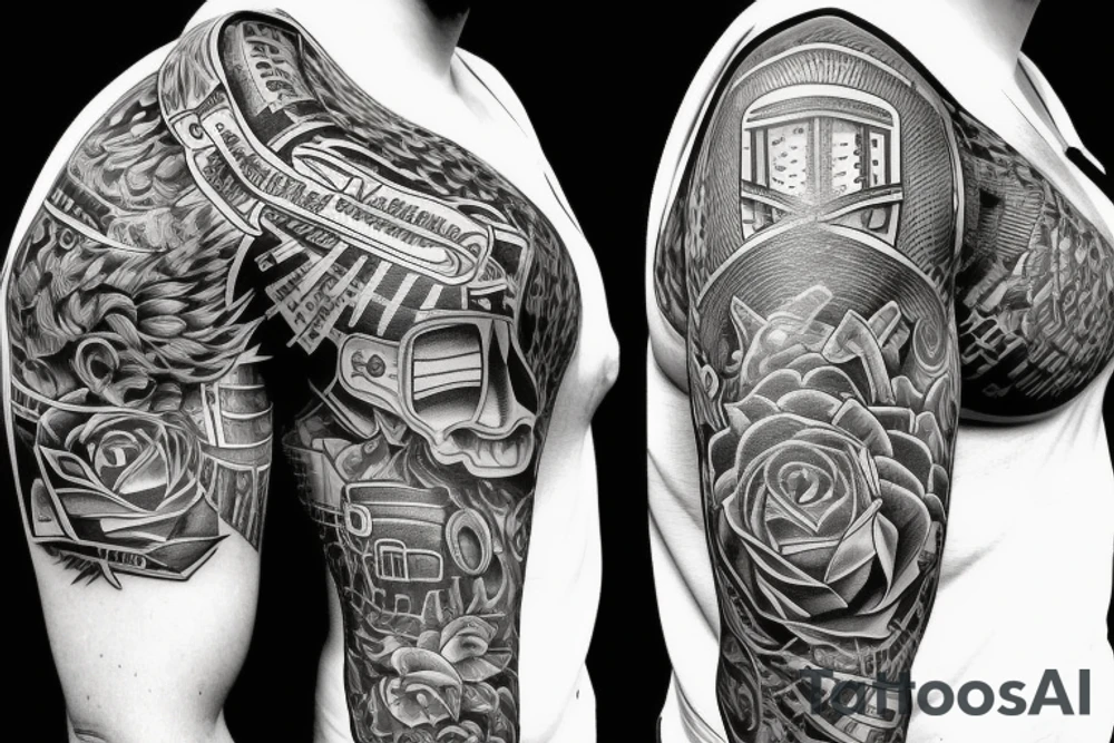 A person locked in a stalemate with a man who bars no holds tattoo idea