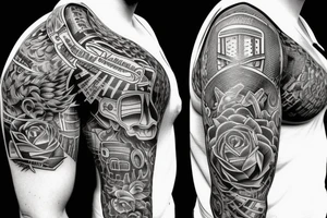 A person locked in a stalemate with a man who bars no holds tattoo idea