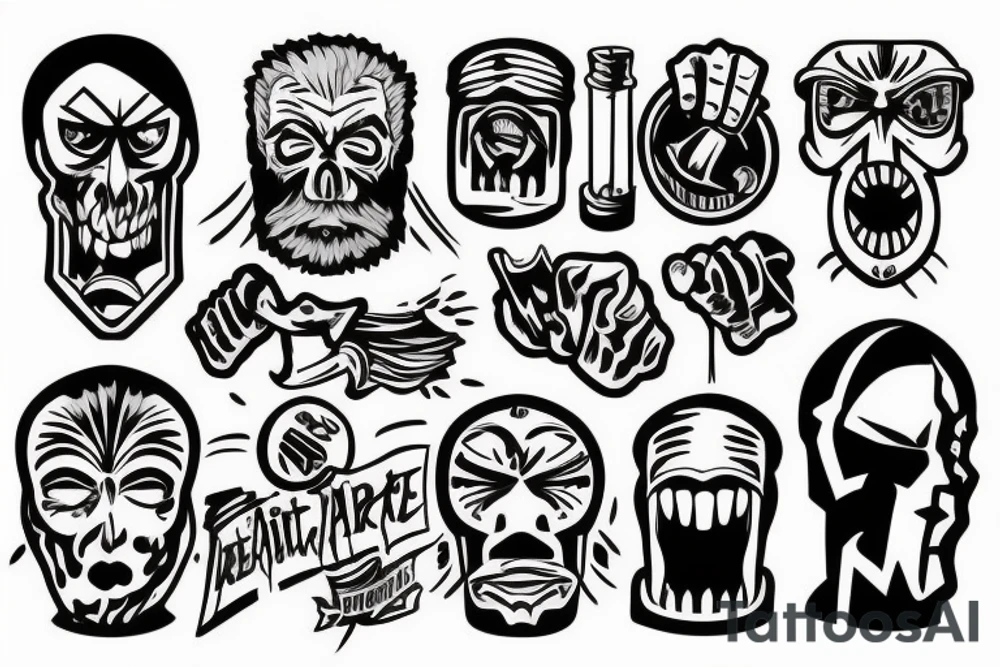 A person locked in a stalemate with a man who bars no holds tattoo idea