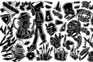 A person locked in a stalemate with a man who bars no holds tattoo idea
