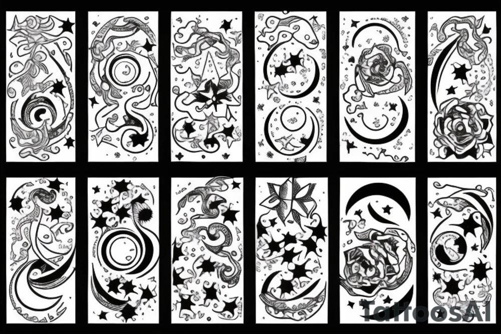 sun moon and stars tattoo idea
