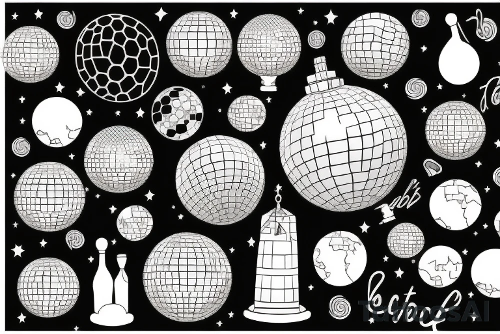 A mix between a disco ball and a globe tattoo idea