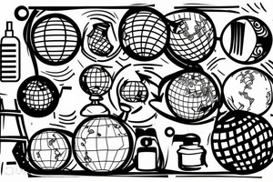 A mix between a disco ball and a globe tattoo idea