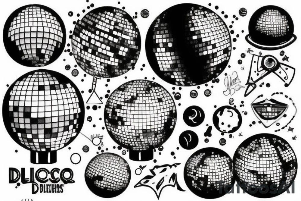 A mix between a disco ball and a globe tattoo idea