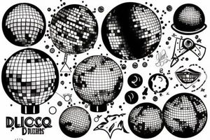 A mix between a disco ball and a globe tattoo idea