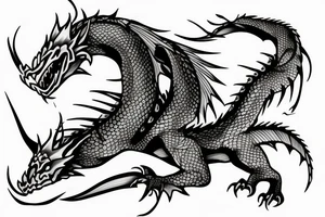 dragon with fish tattoo idea