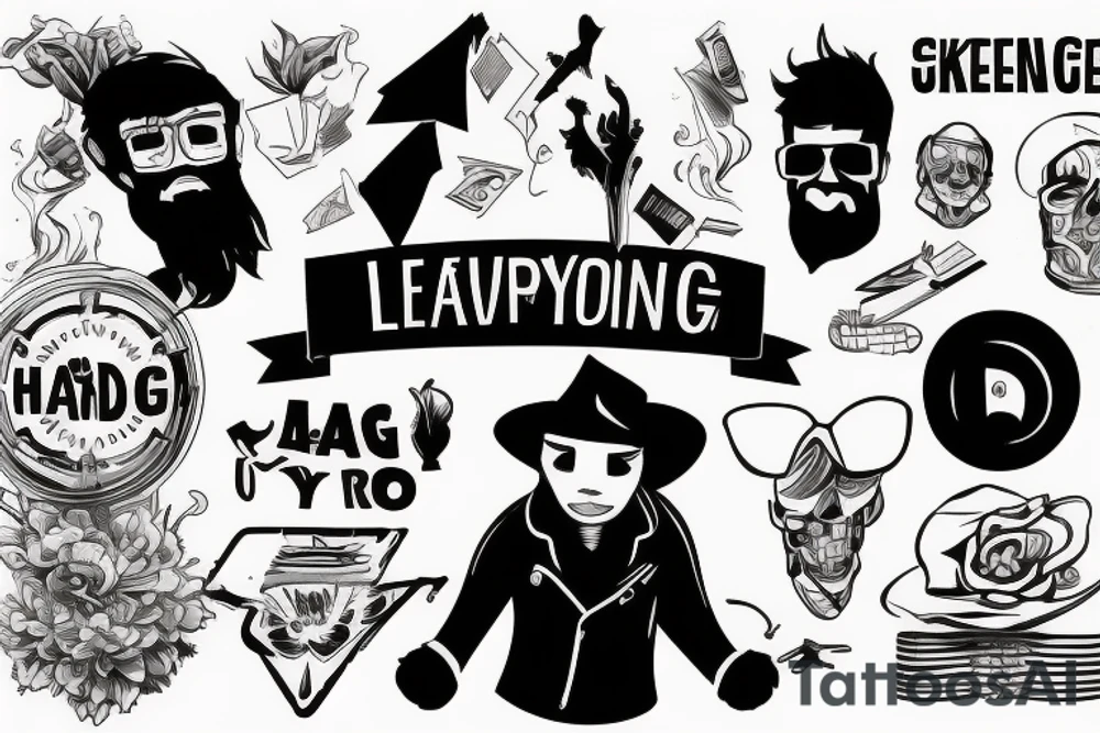 Yourng guy leaving his country to earn money doing hard job tattoo idea