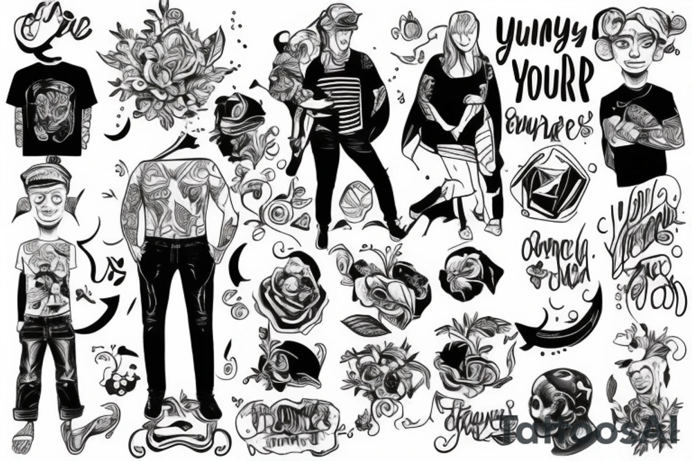 Yourng guy leaving his family tattoo idea