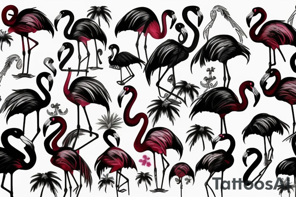 Upside down flamingo tattoo idea