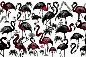 Upside down flamingo tattoo idea