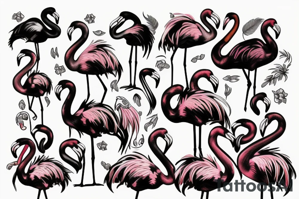 Upside down flamingo tattoo idea