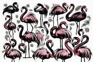 Upside down flamingo tattoo idea