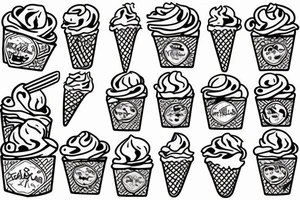 God eating ice cream tattoo idea