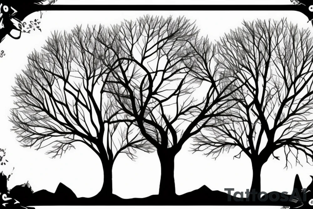 Tree on a Edge of a Hill tattoo idea