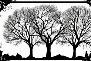 Tree on a Edge of a Hill tattoo idea