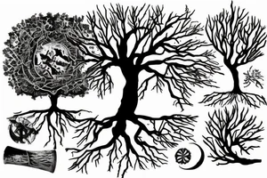 Tree on a Edge of a Hill tattoo idea