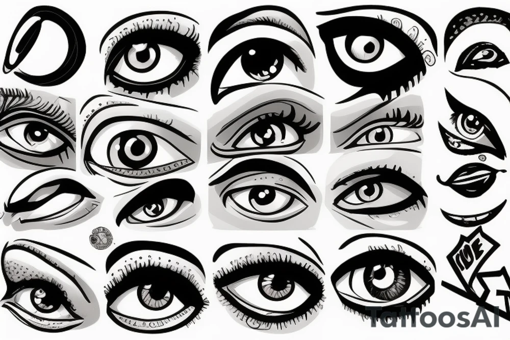 american traditional eye tattoo idea