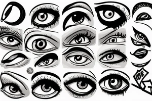 american traditional eye tattoo idea
